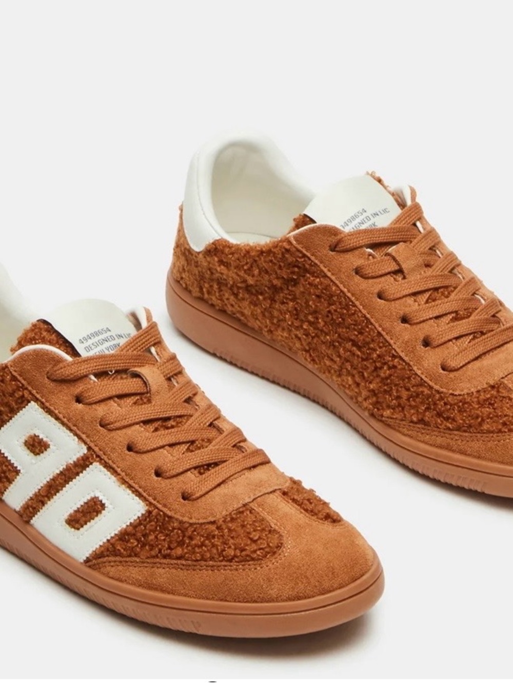 Steve Madden Women's Tan Suede & Sherpa Low-Top Sneakers